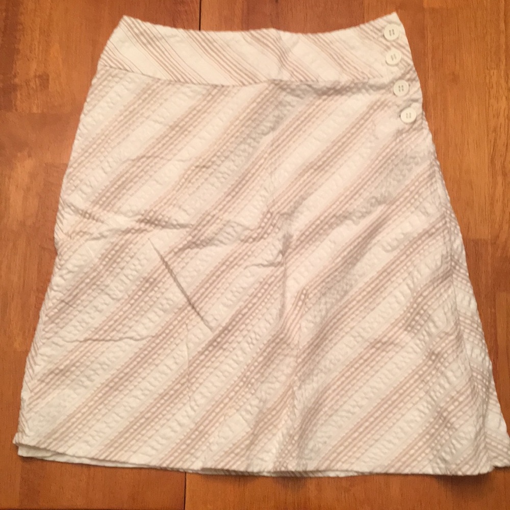 Ann Taylor Work skirt buttons up the side striped